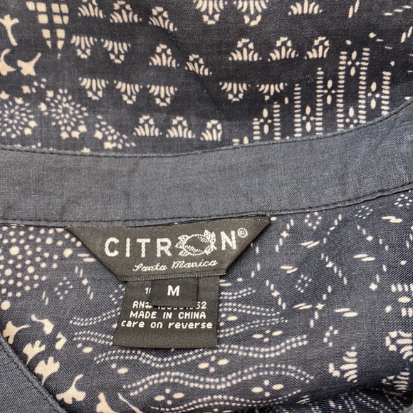 Citron Blue White Button Down Shirt M - Picture 7 of 8